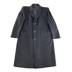 Vintage Silver Cloud Cashmere Blend Overcoat Men 48L Charcoal Gray